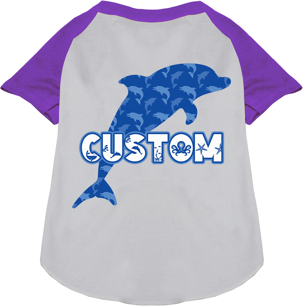 Custom Blue Dolphins Pet Raglan Shirts