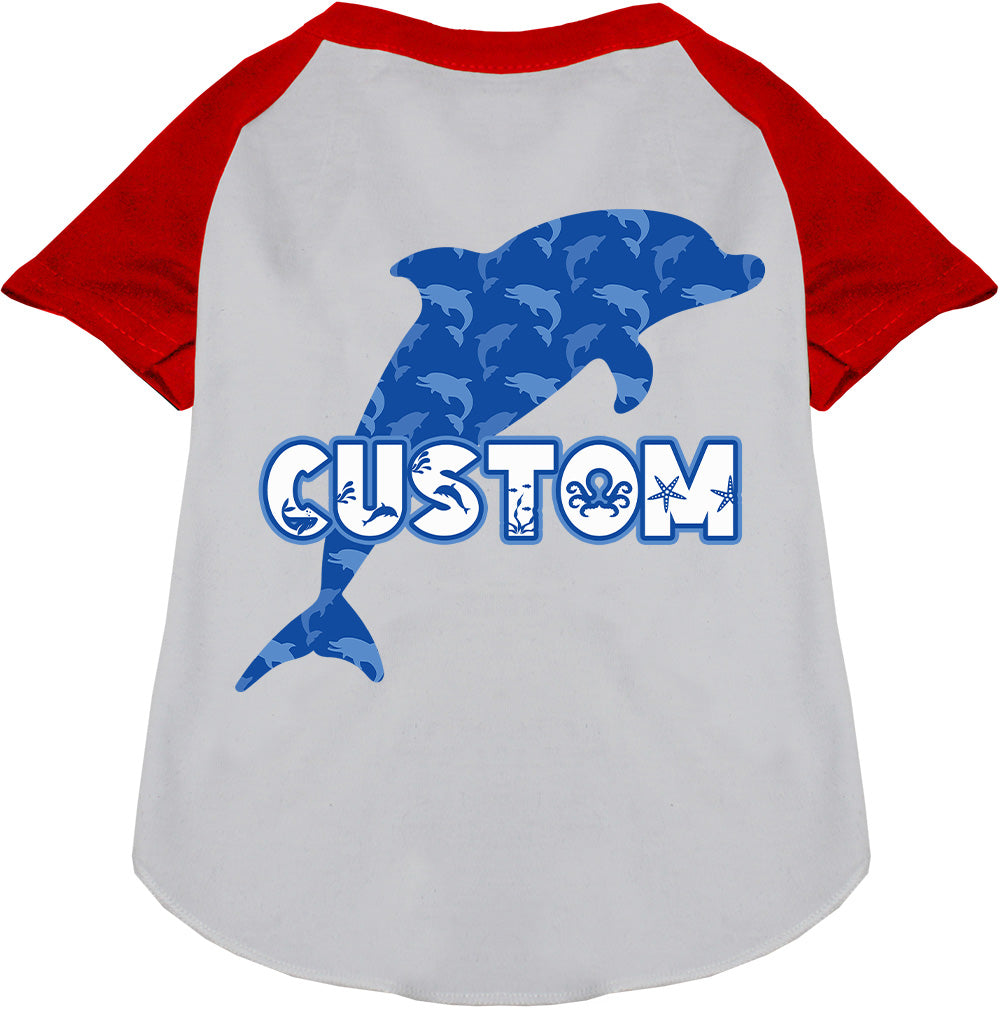 Custom Blue Dolphins Pet Raglan Shirts