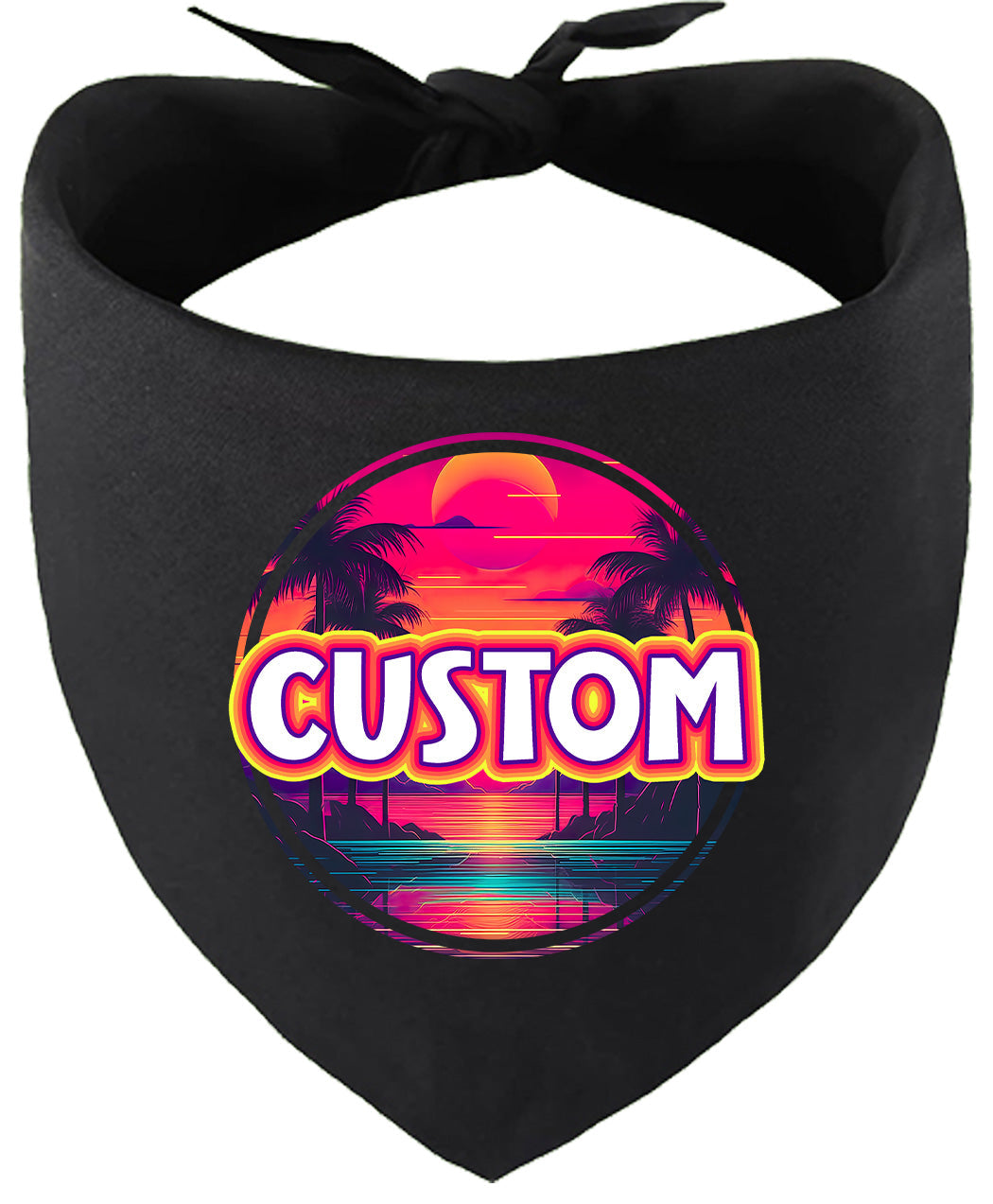 Custom Neon Beach Sunset Pet Bandana