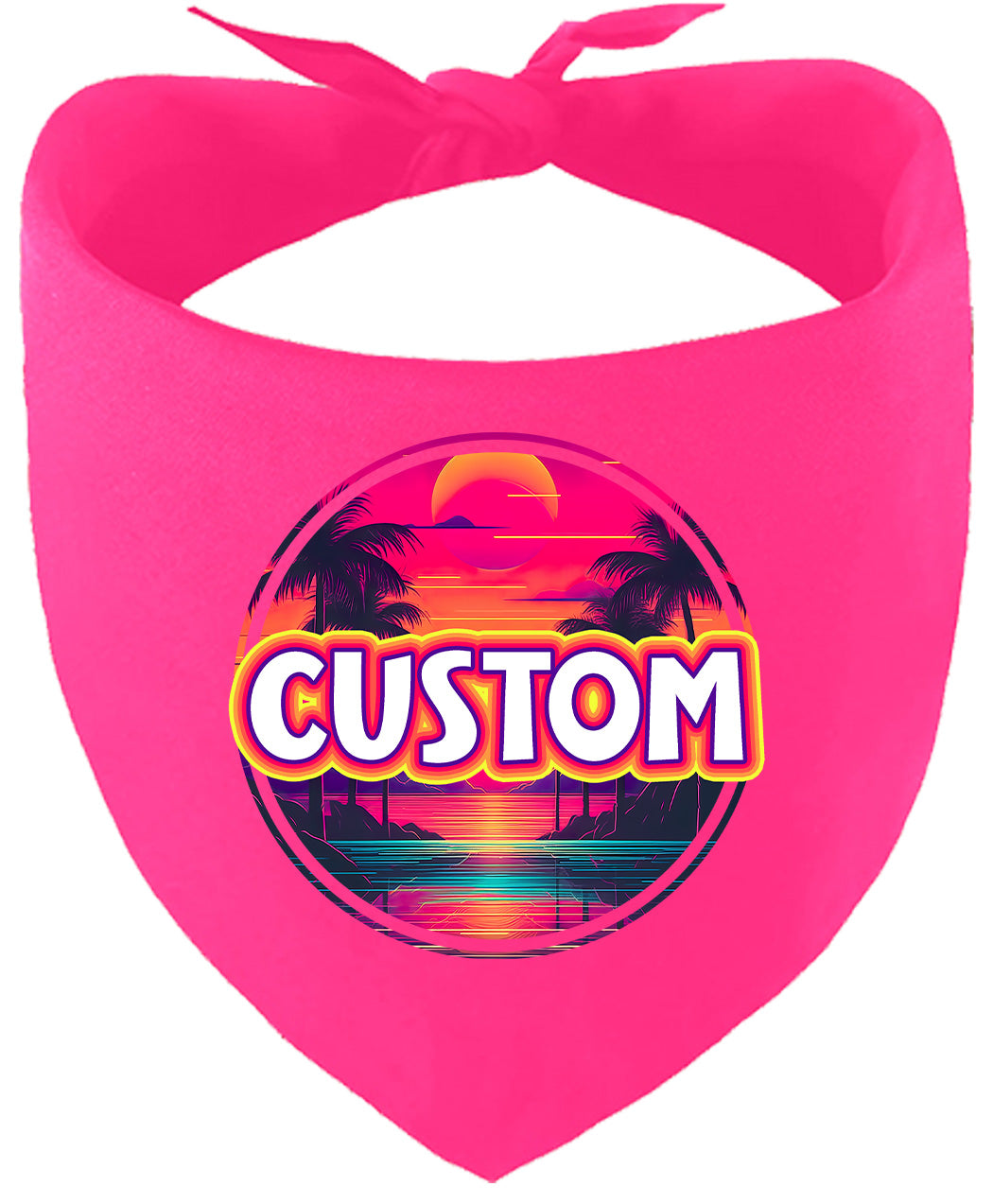 Custom Neon Beach Sunset Pet Bandana