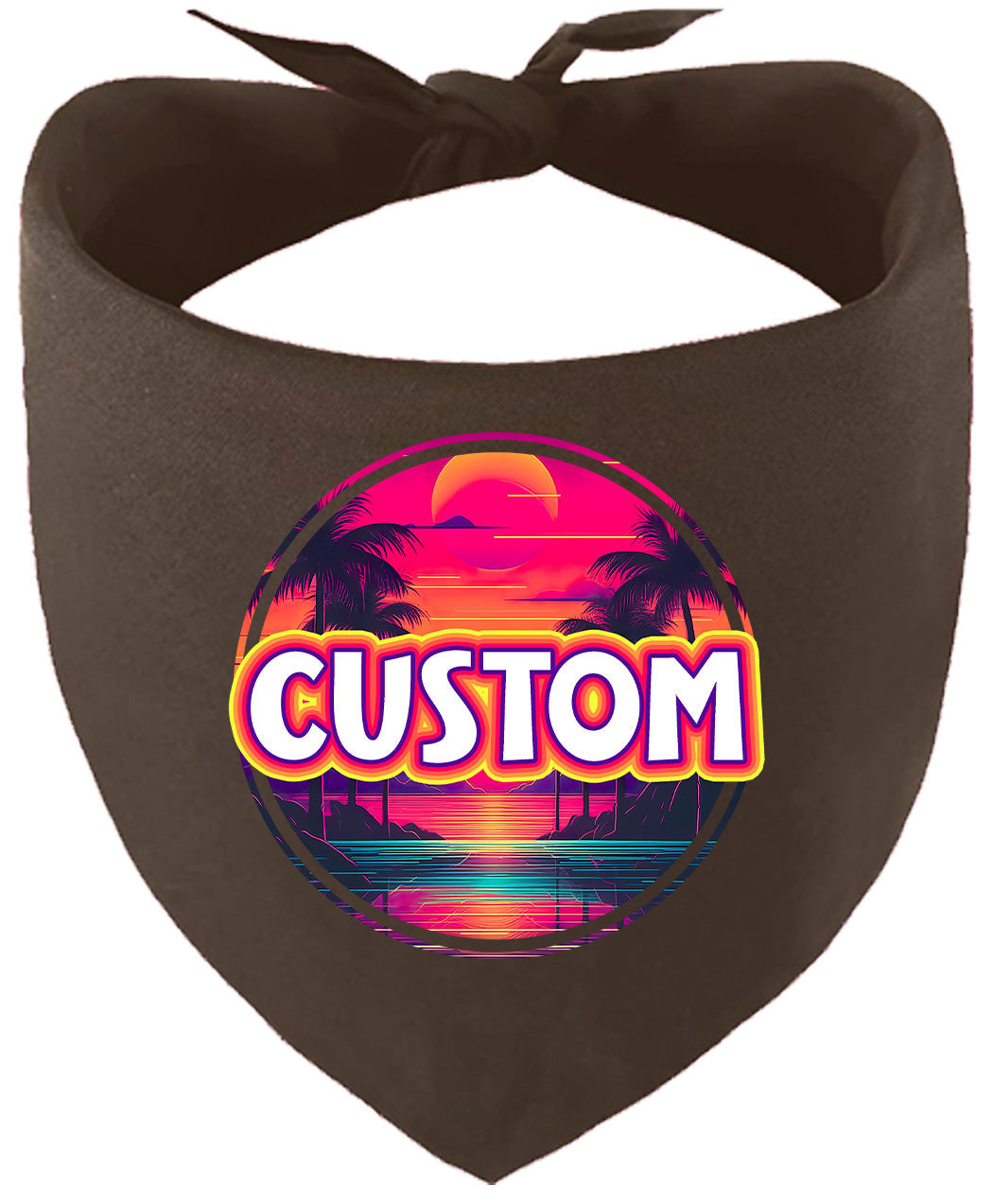 Custom Neon Beach Sunset Pet Bandana