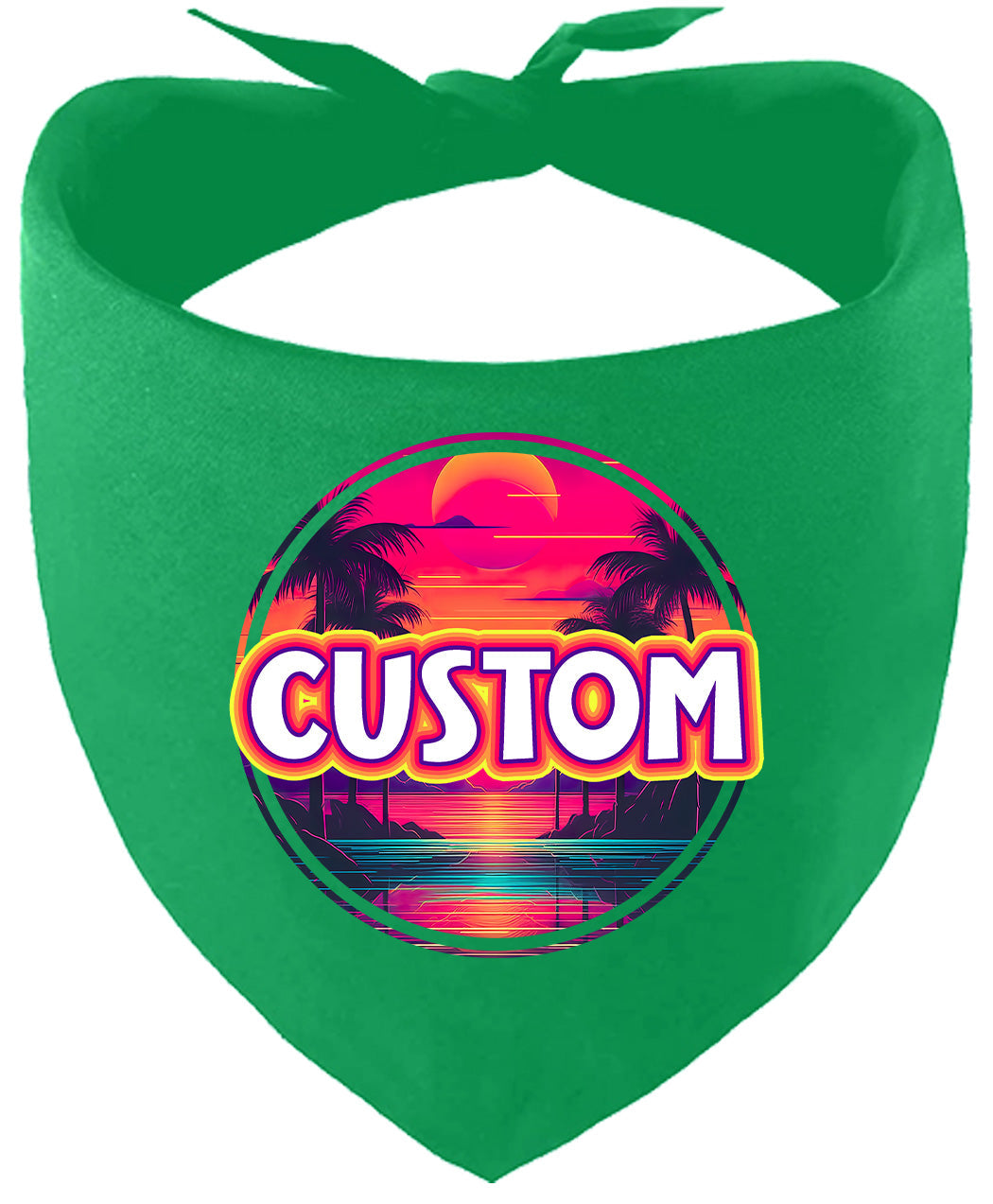 Custom Neon Beach Sunset Pet Bandana
