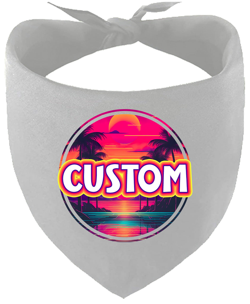 Custom Neon Beach Sunset Pet Bandana