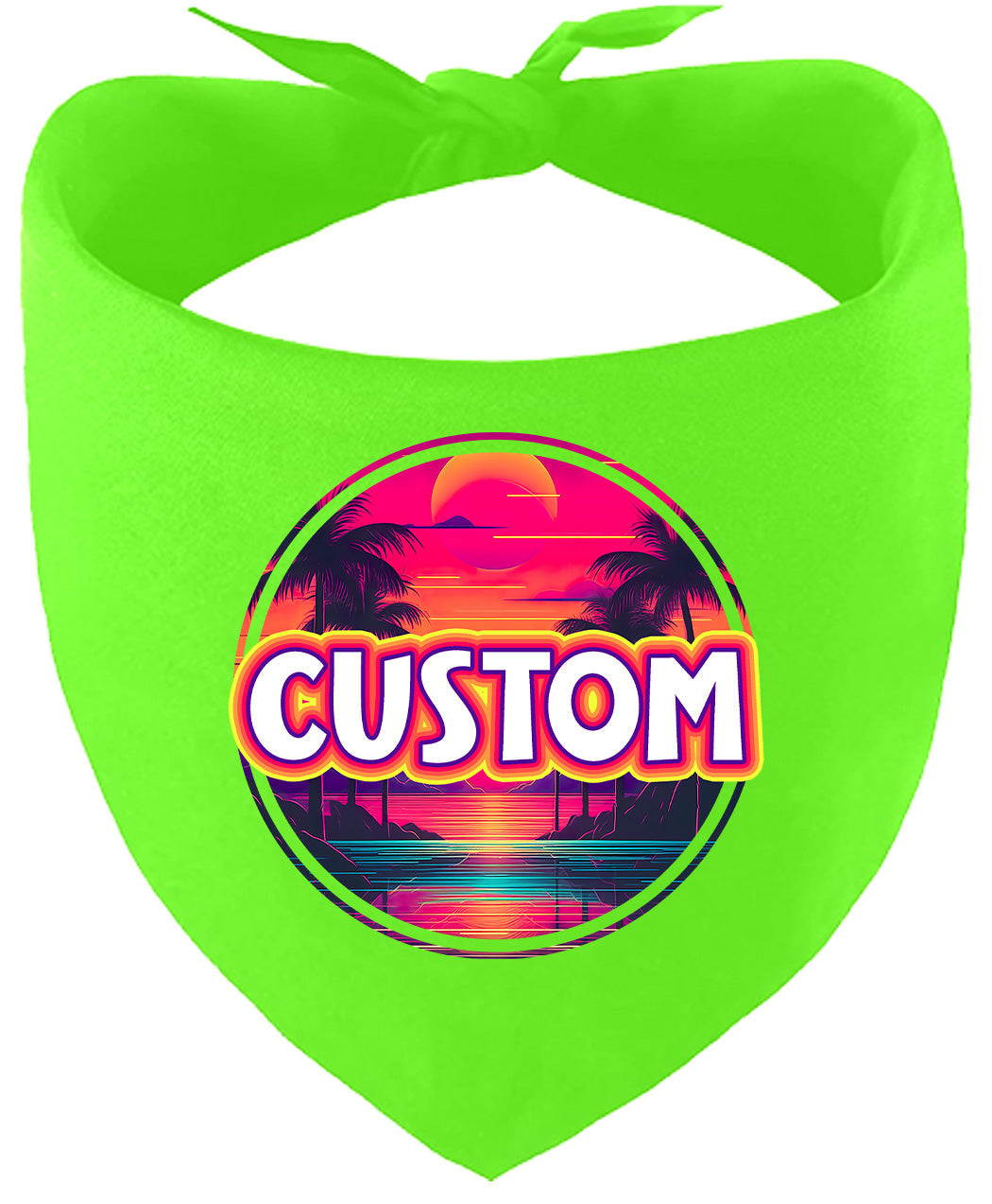 Custom Neon Beach Sunset Pet Bandana
