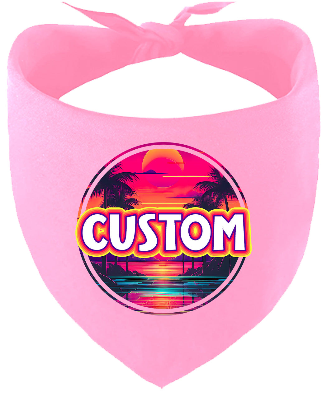 Custom Neon Beach Sunset Pet Bandana