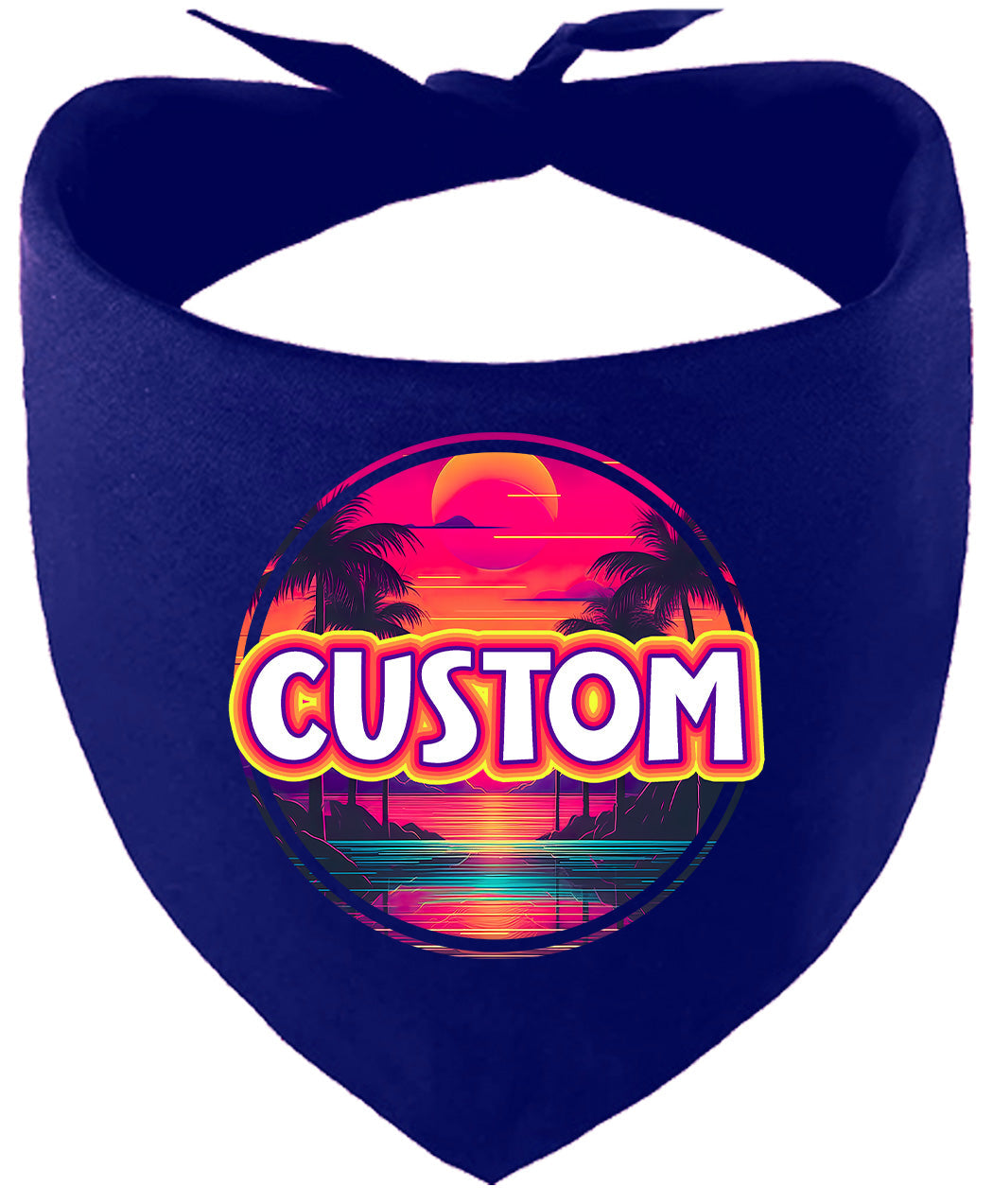 Custom Neon Beach Sunset Pet Bandana