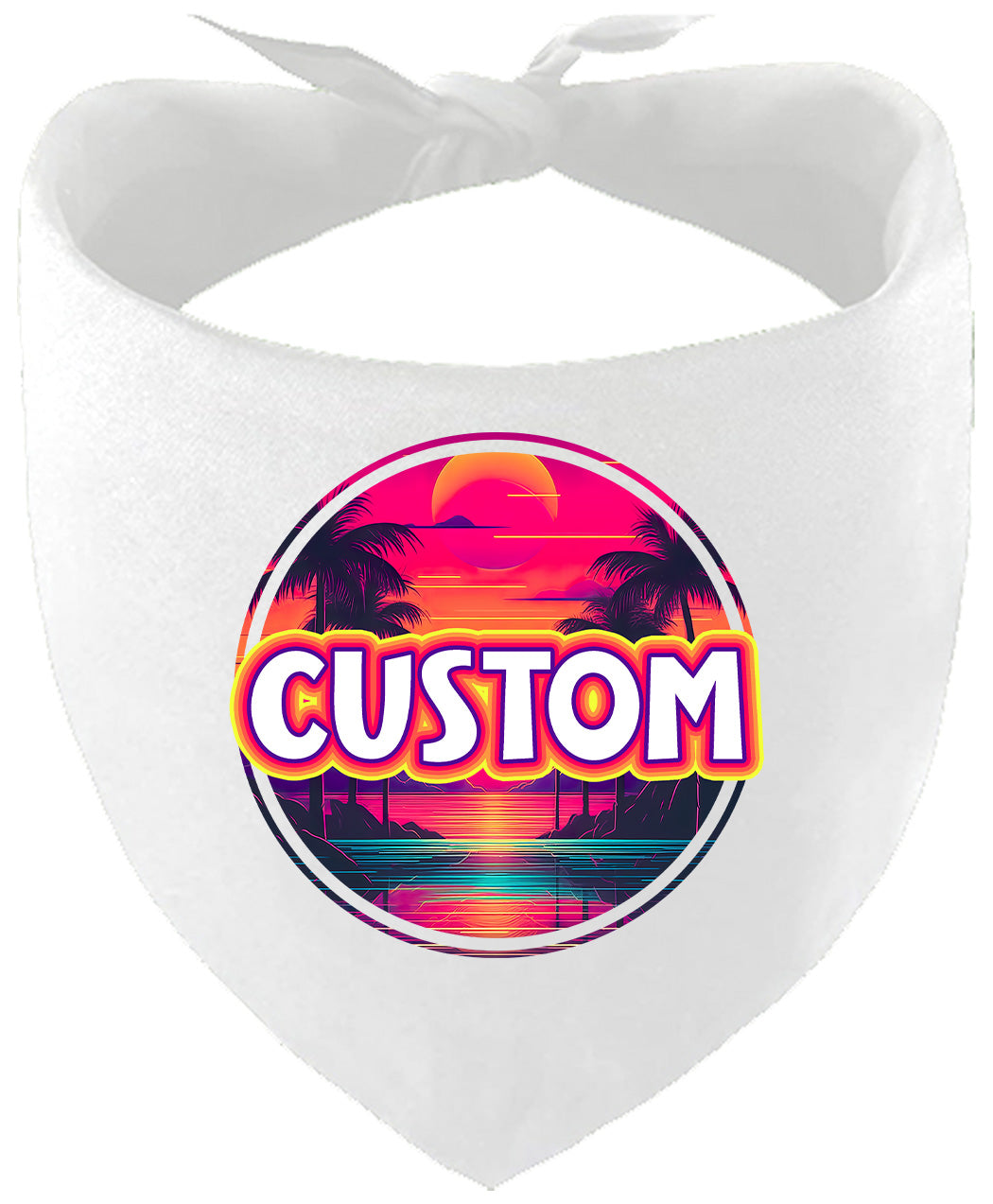 Custom Neon Beach Sunset Pet Bandana