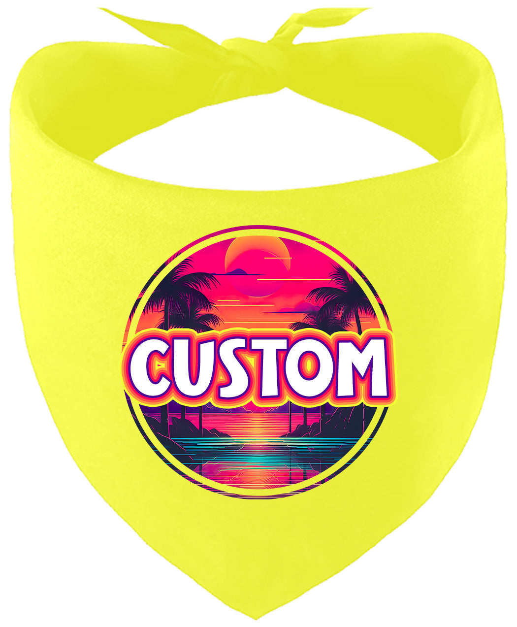 Custom Neon Beach Sunset Pet Bandana