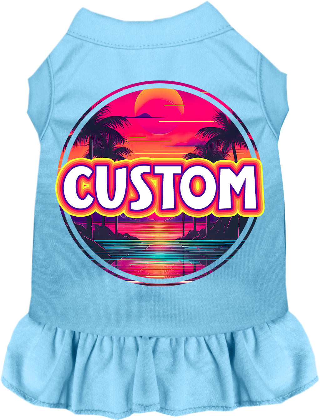 Custom Neon Beach Sunset Pet Dress