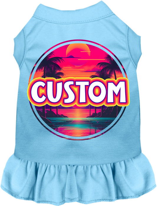 Custom Neon Beach Sunset Pet Dress