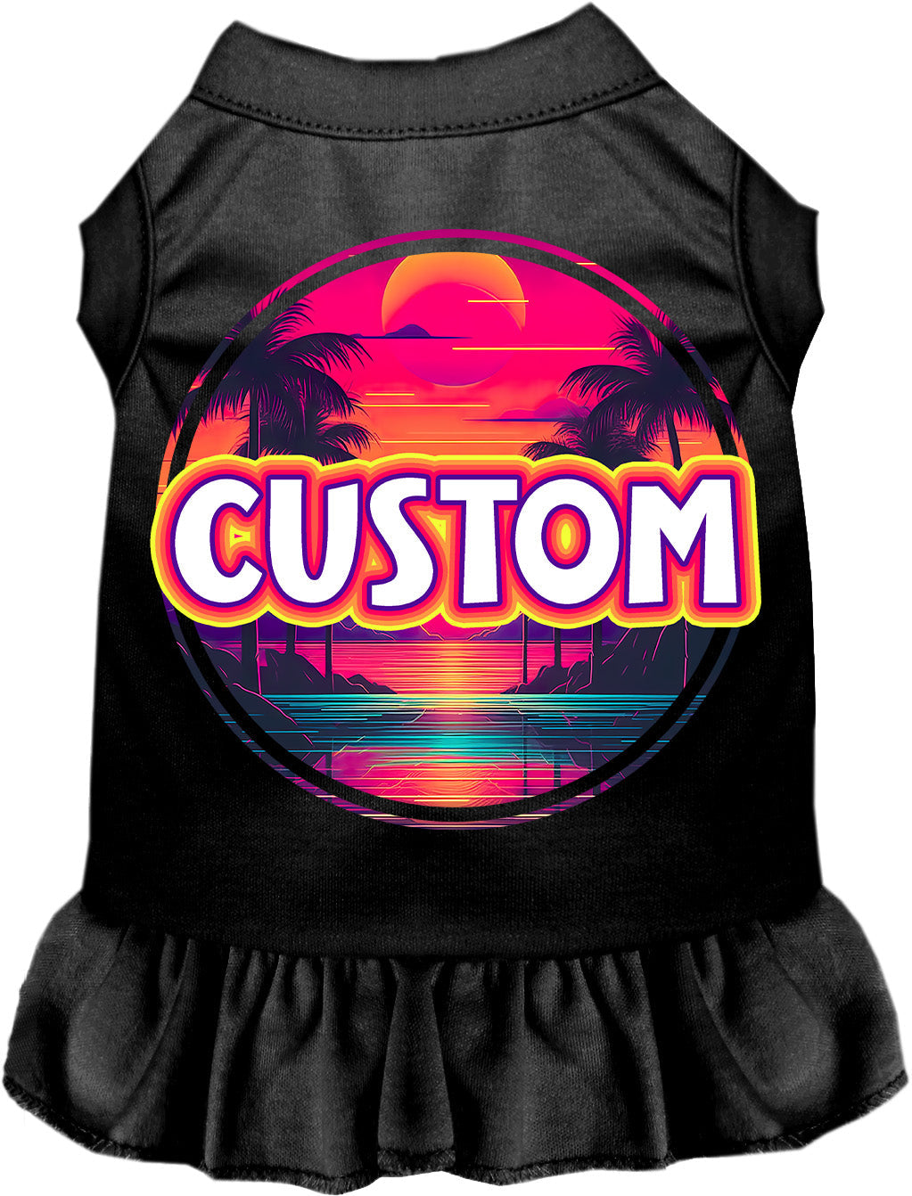 Custom Neon Beach Sunset Pet Dress