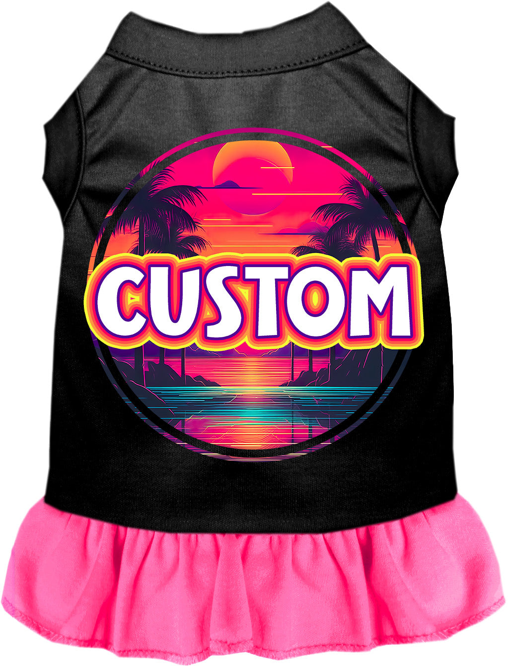 Custom Neon Beach Sunset Pet Dress