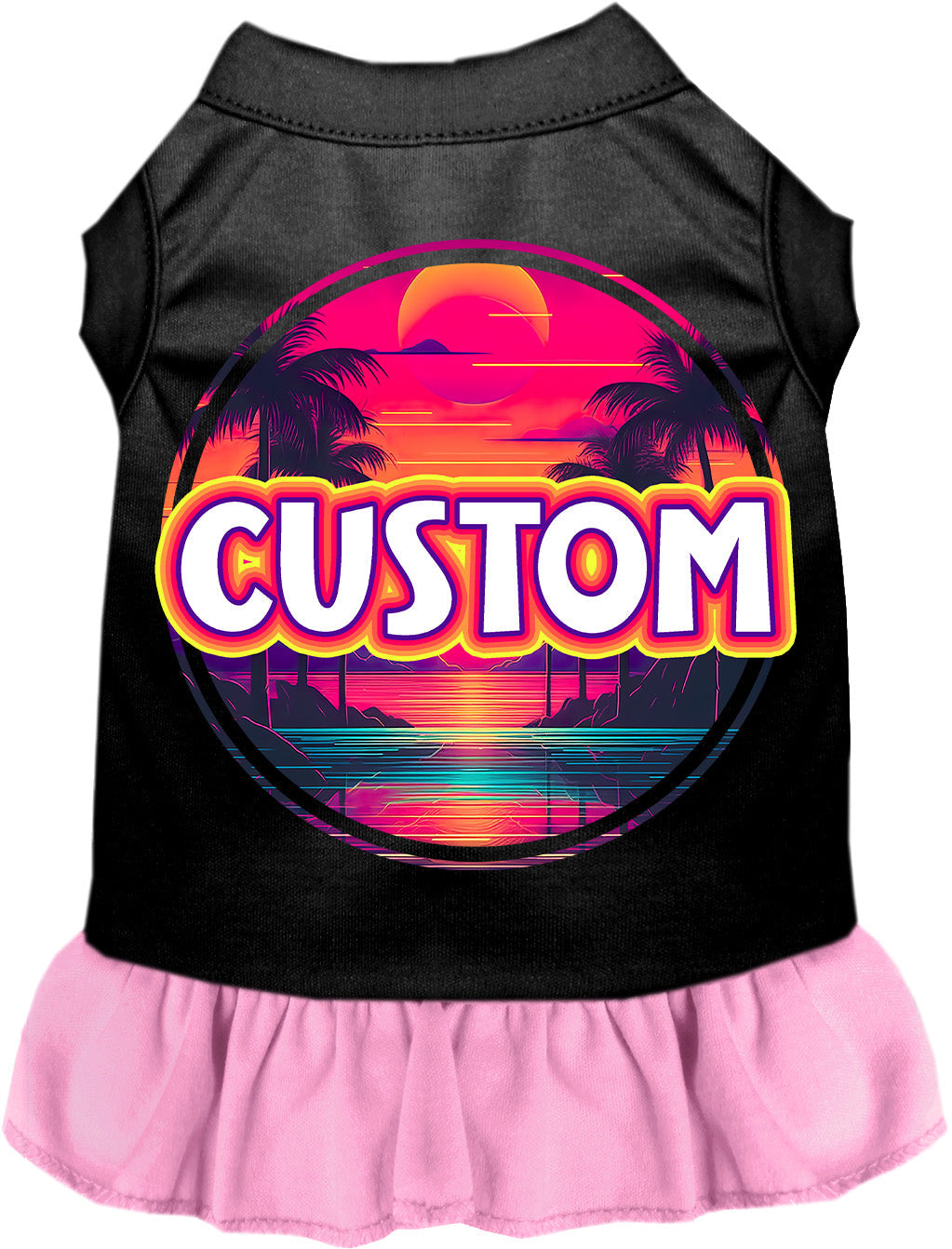 Custom Neon Beach Sunset Pet Dress