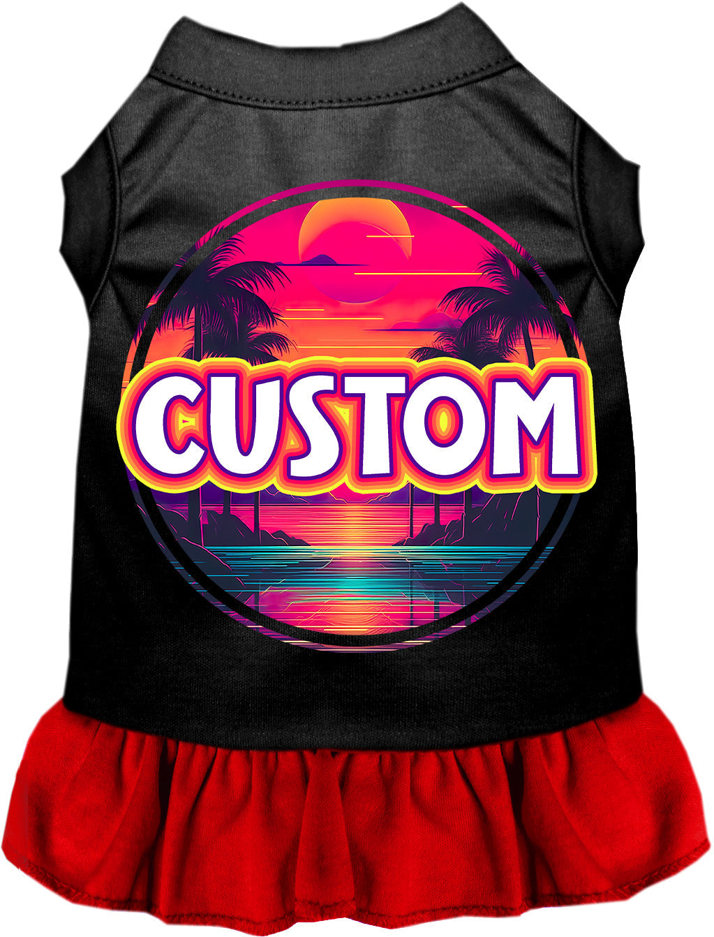 Custom Neon Beach Sunset Pet Dress