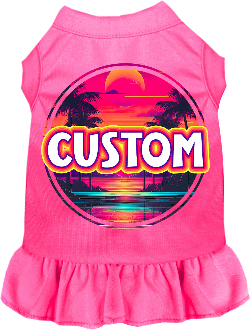 Custom Neon Beach Sunset Pet Dress