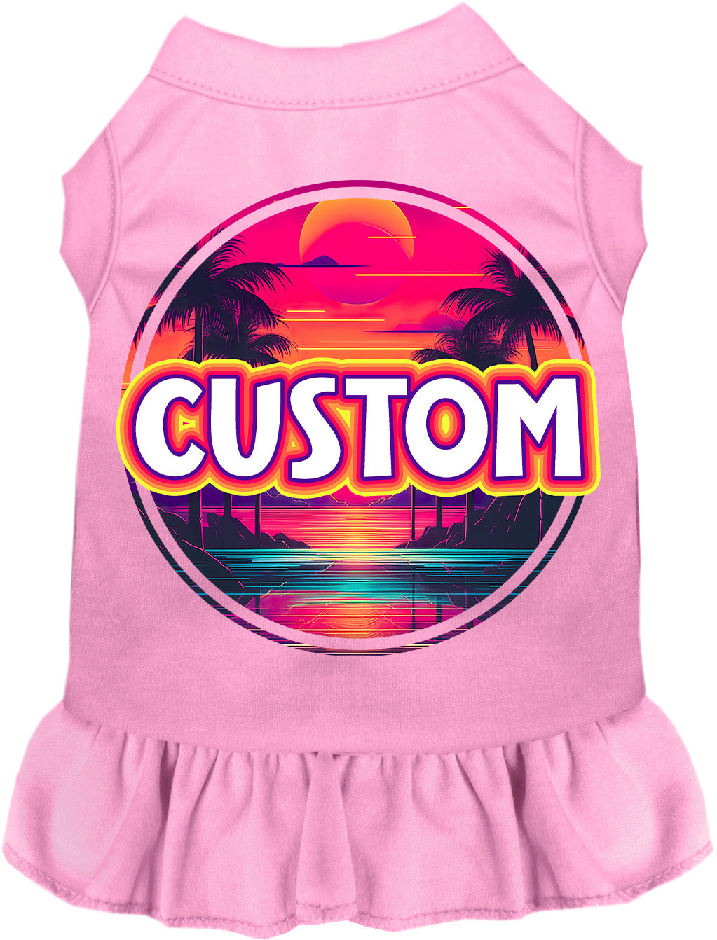 Custom Neon Beach Sunset Pet Dress