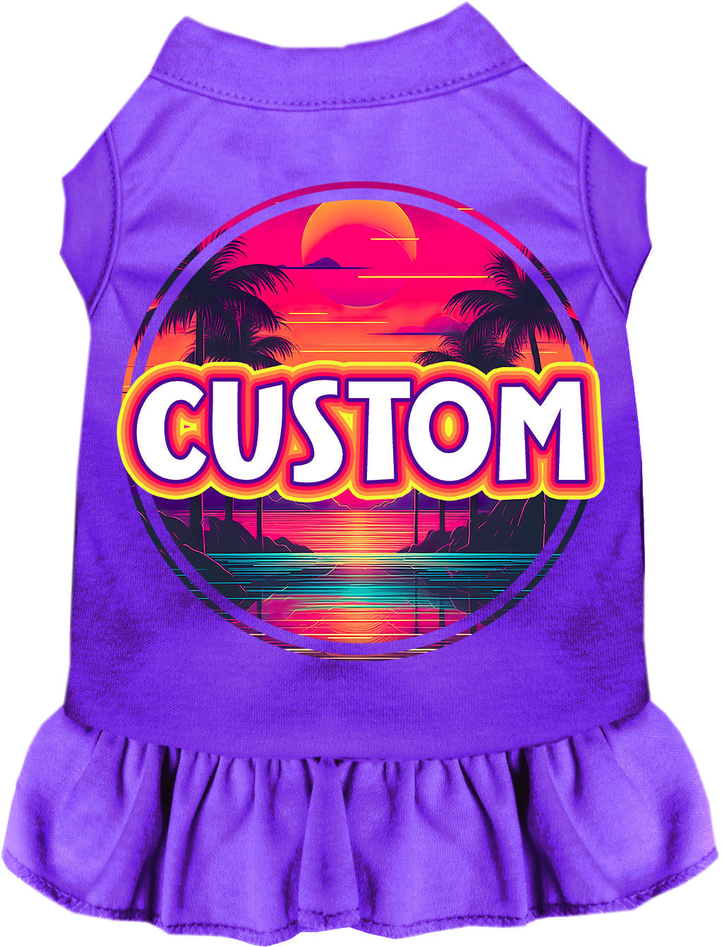 Custom Neon Beach Sunset Pet Dress