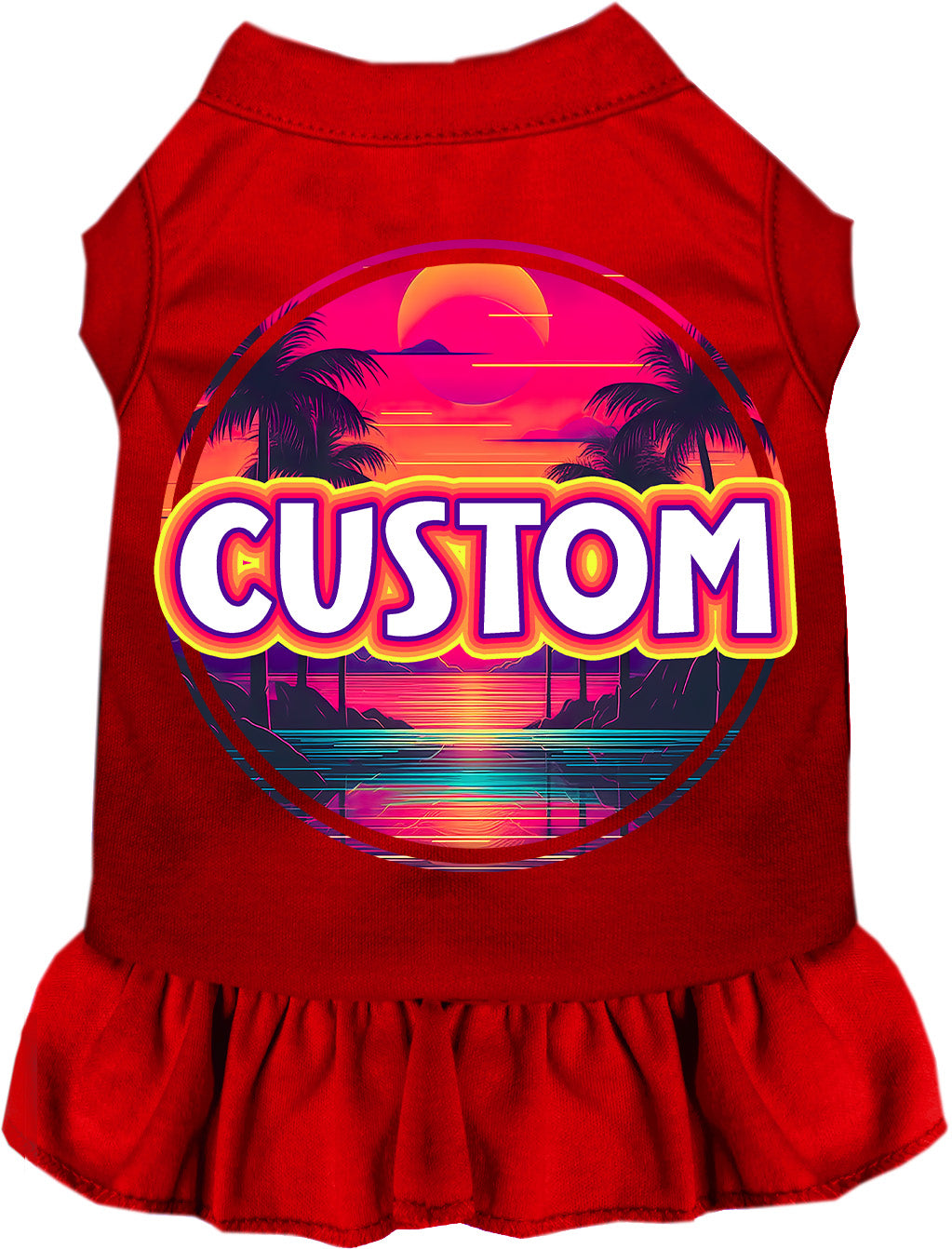 Custom Neon Beach Sunset Pet Dress