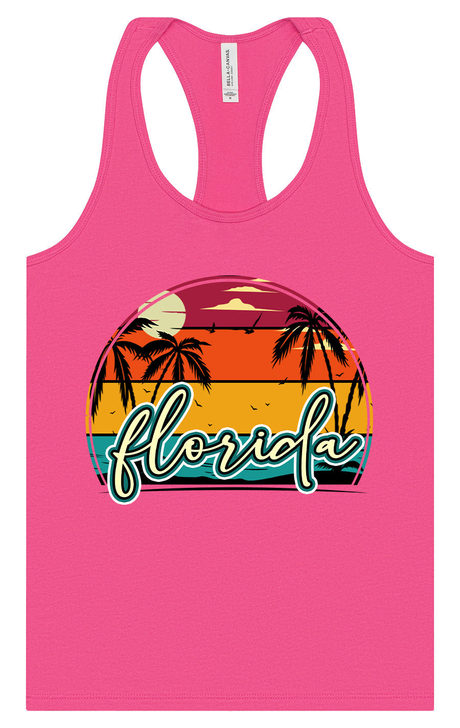 Custom Retro Beach Sunset Women's Racerback Tank