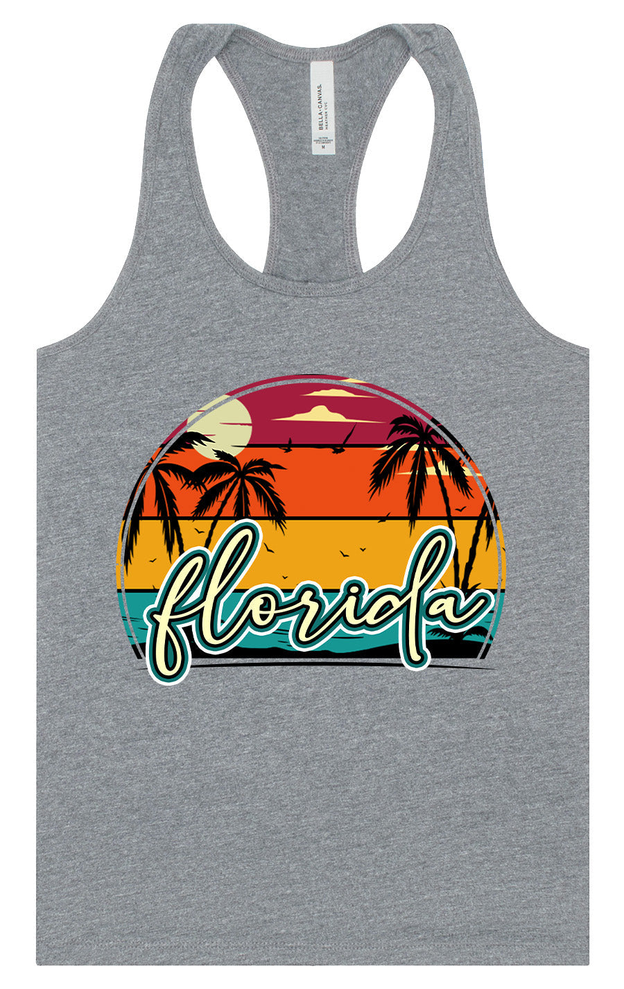 Custom Retro Beach Sunset Women's Racerback Tank