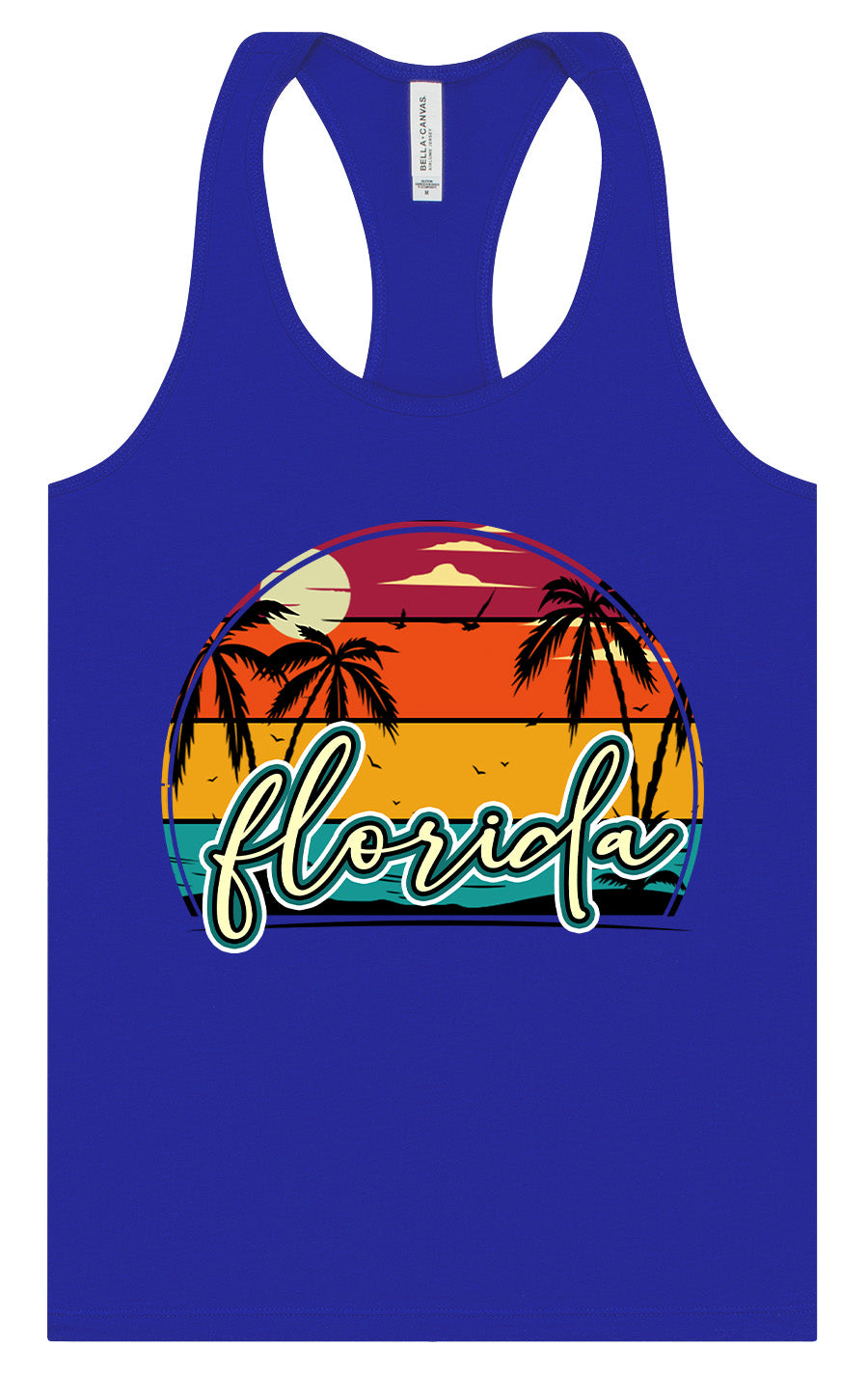 Custom Retro Beach Sunset Women's Racerback Tank
