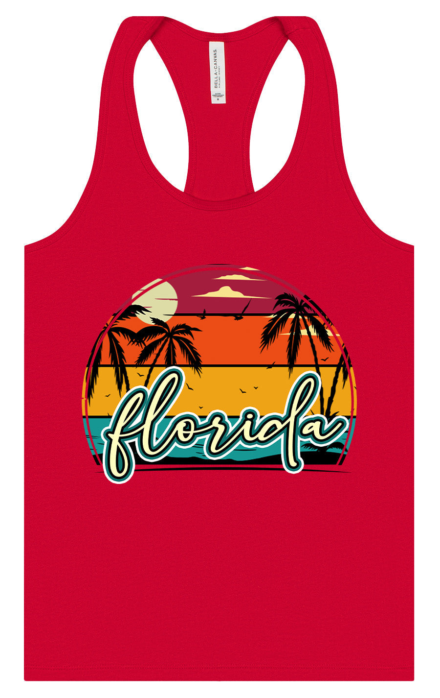 Custom Retro Beach Sunset Women's Racerback Tank