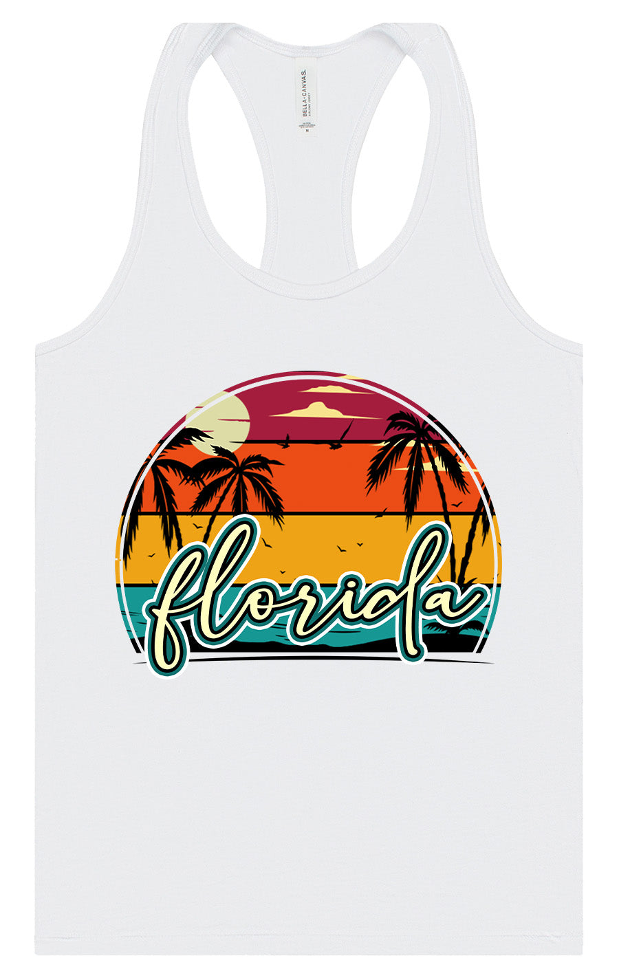 Custom Retro Beach Sunset Women's Racerback Tank