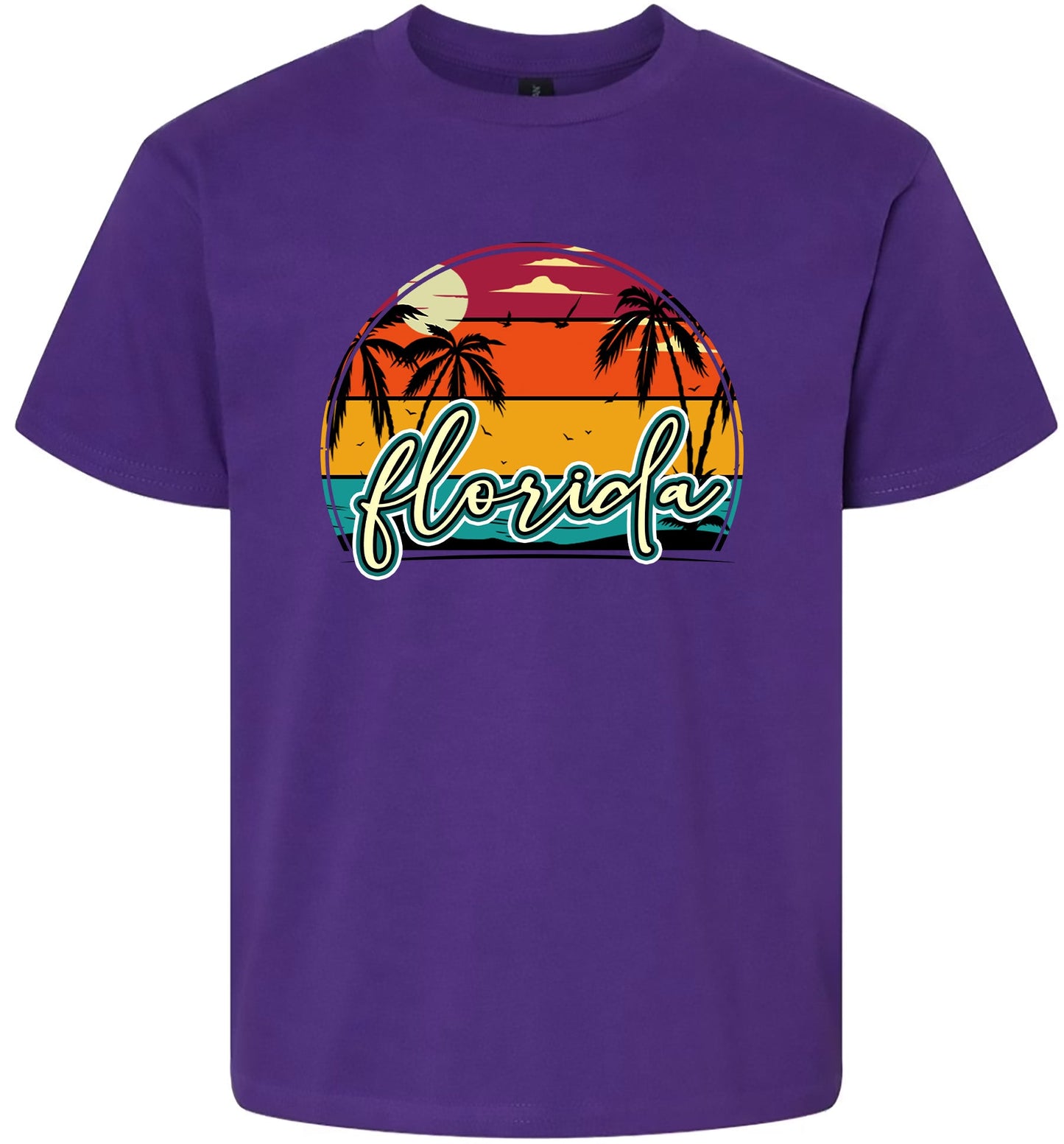 Custom Retro Beach Sunset Children's Gildan Soft Shirt