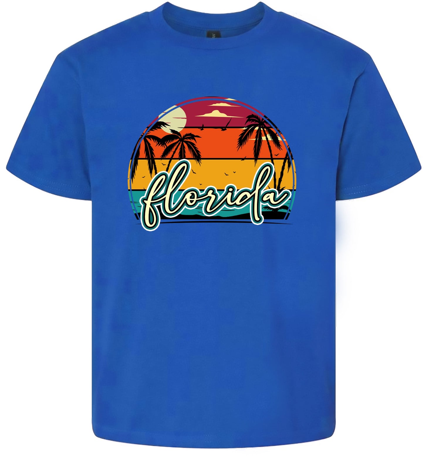 Custom Retro Beach Sunset Children's Gildan Soft Shirt