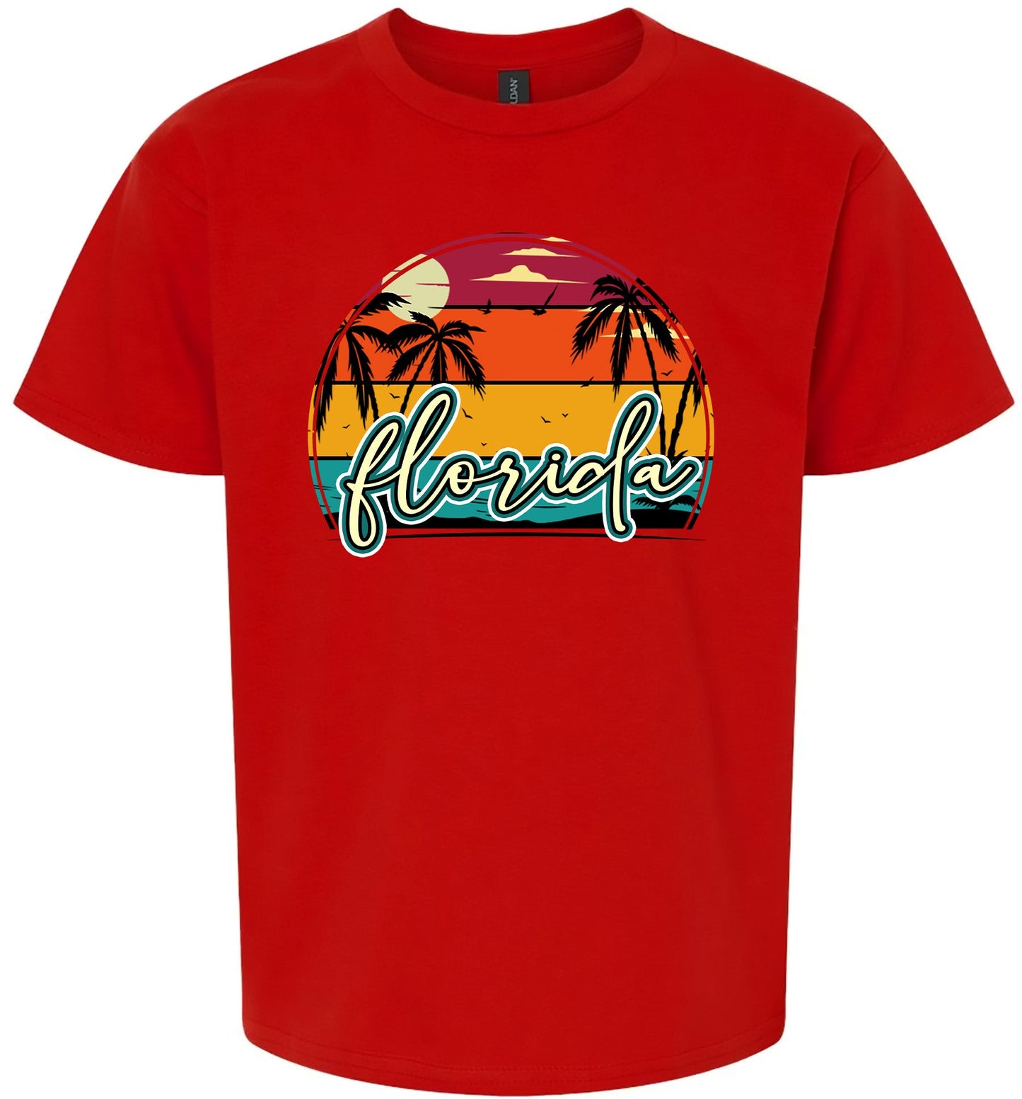 Custom Retro Beach Sunset Children's Gildan Soft Shirt