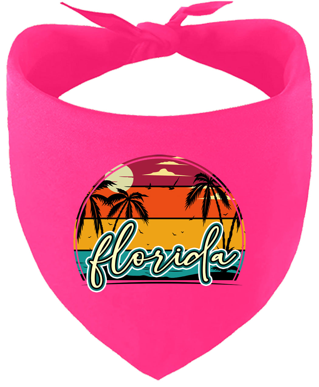 Custom Retro Beach Sunset Pet Bandana