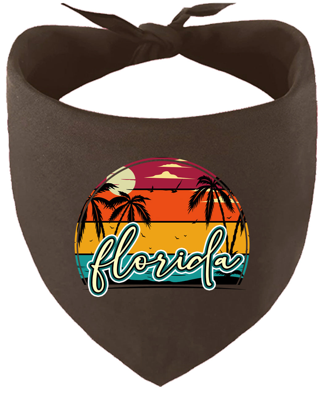 Custom Retro Beach Sunset Pet Bandana