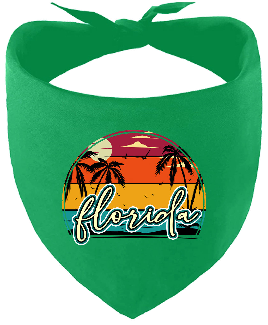 Custom Retro Beach Sunset Pet Bandana