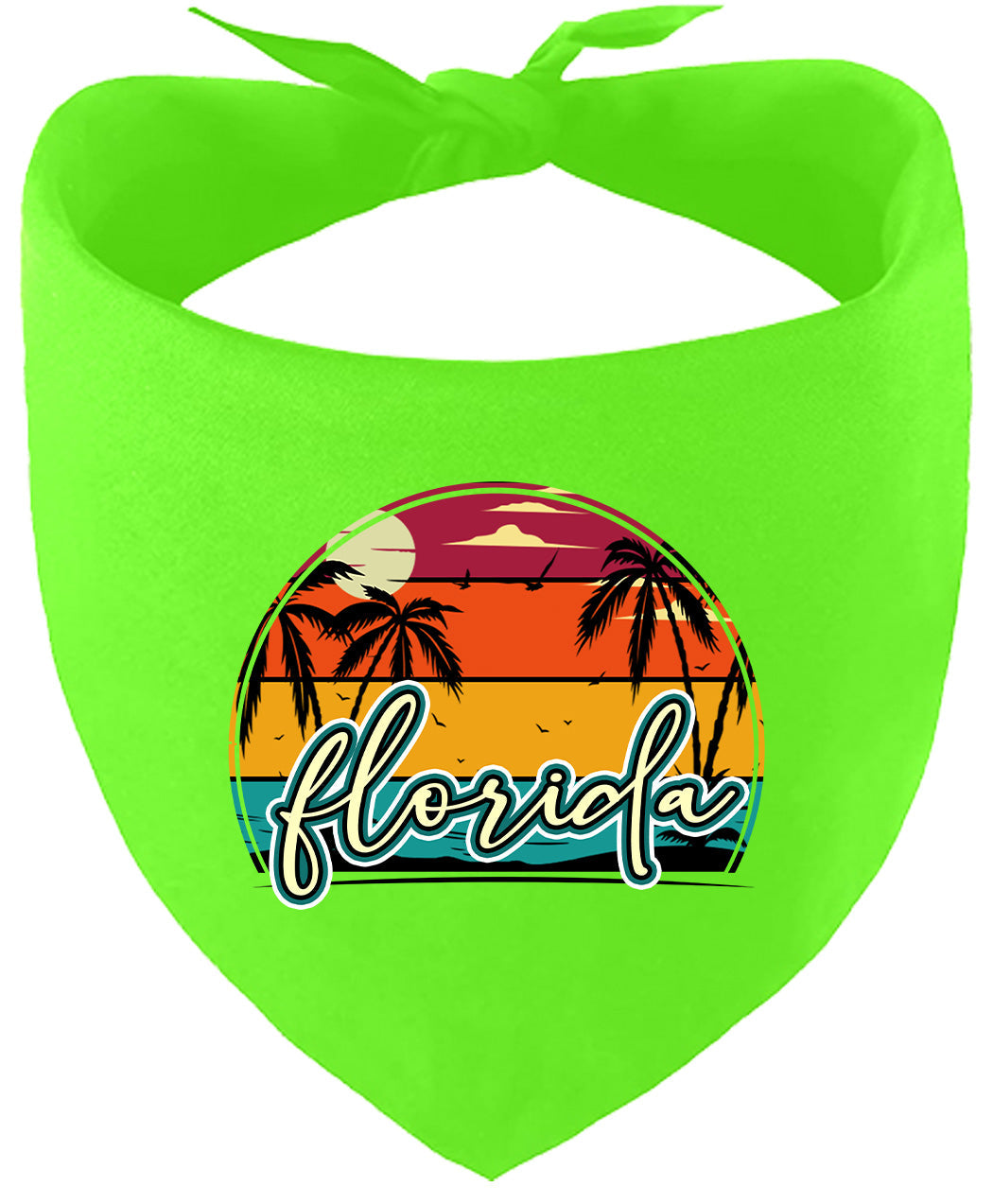 Custom Retro Beach Sunset Pet Bandana