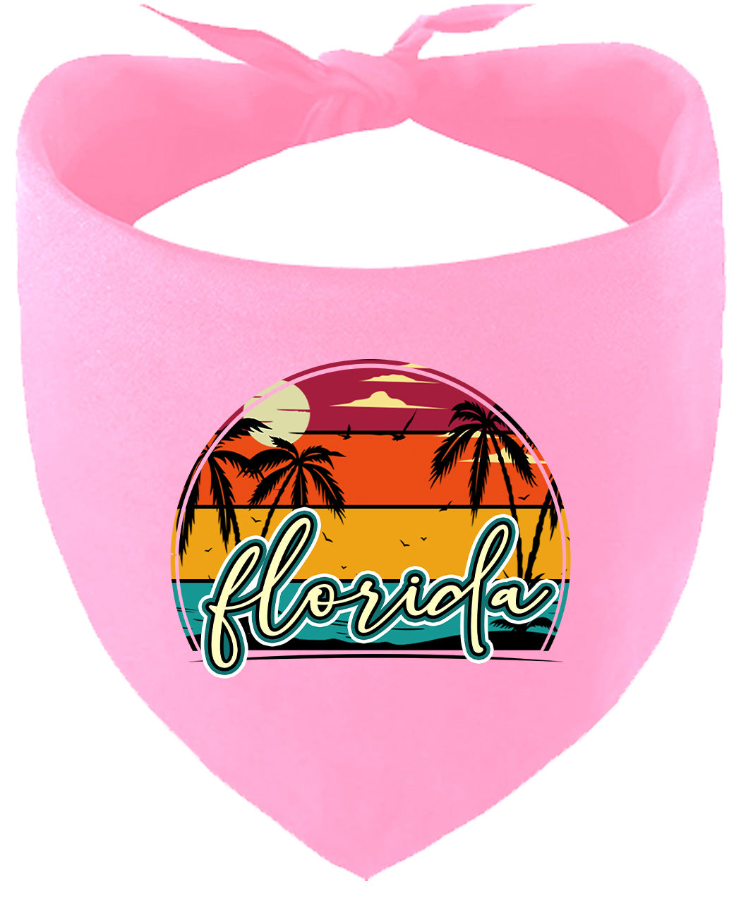 Custom Retro Beach Sunset Pet Bandana