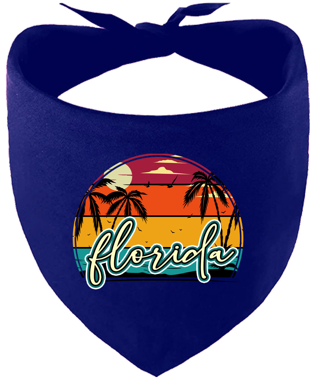 Custom Retro Beach Sunset Pet Bandana