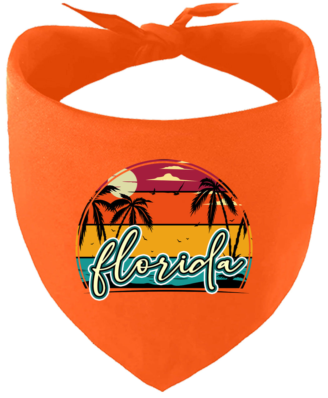 Custom Retro Beach Sunset Pet Bandana