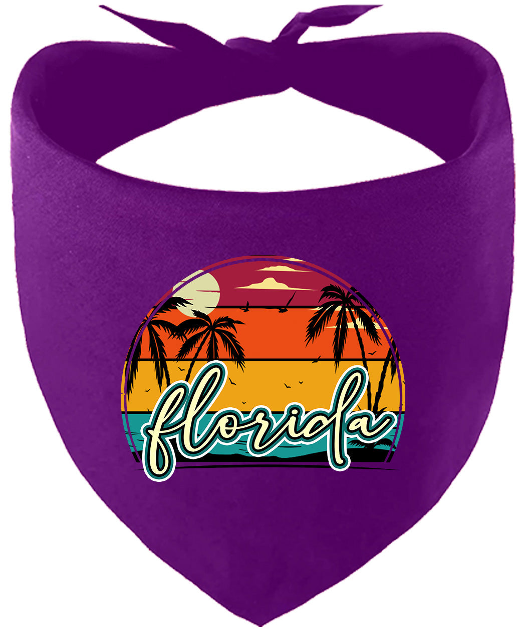 Custom Retro Beach Sunset Pet Bandana