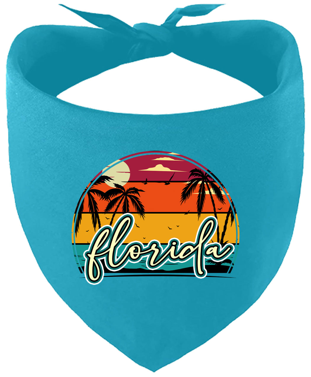 Custom Retro Beach Sunset Pet Bandana