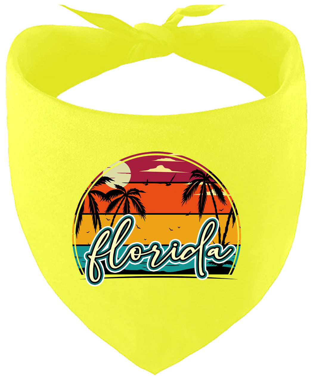 Custom Retro Beach Sunset Pet Bandana