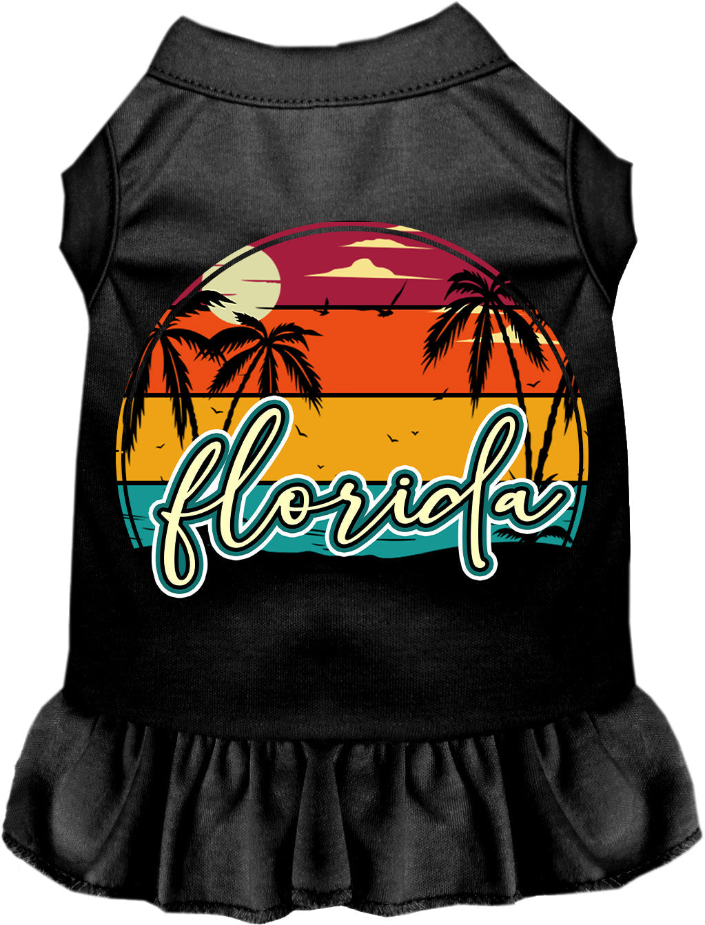Custom Retro Beach Sunset Pet Dress