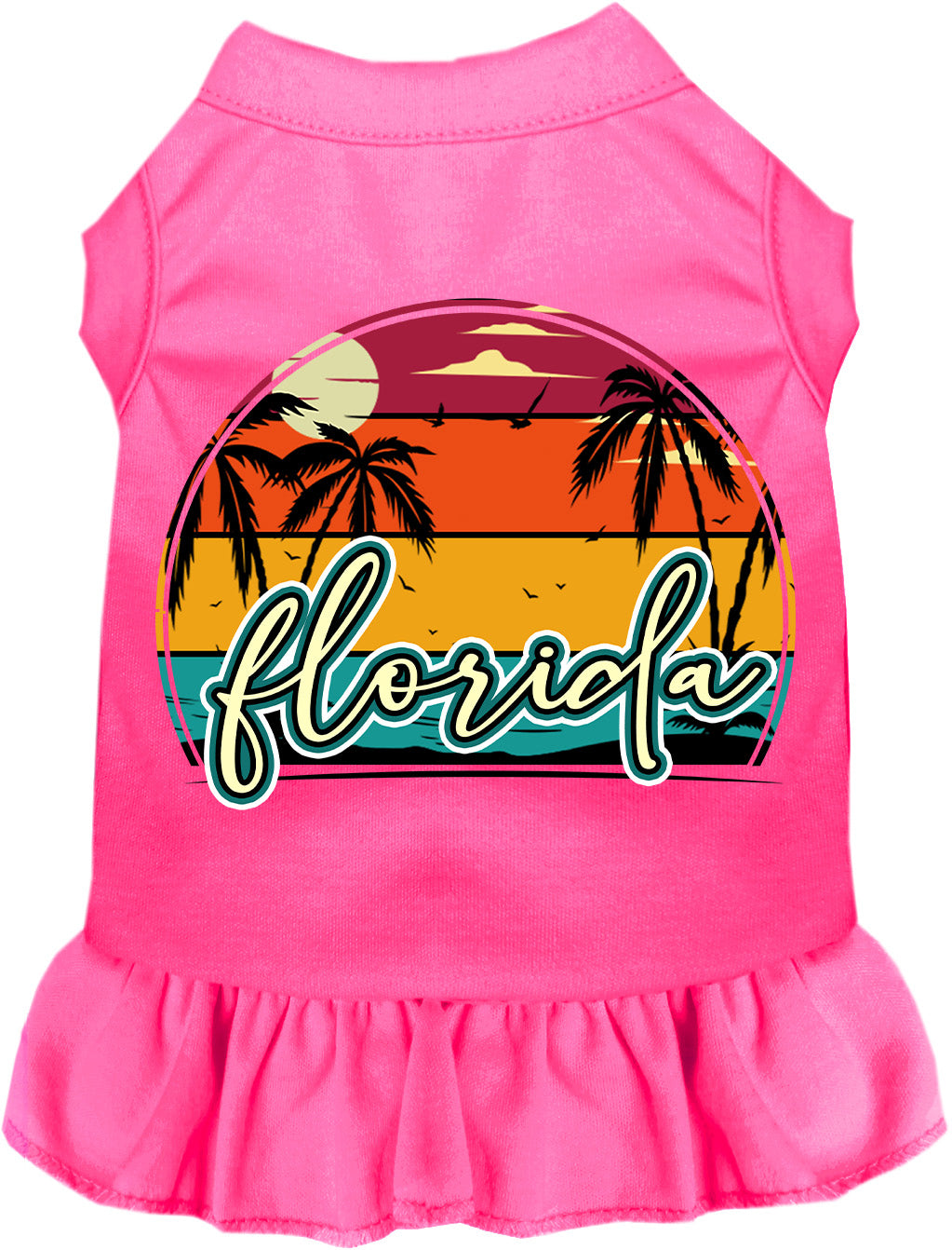 Custom Retro Beach Sunset Pet Dress