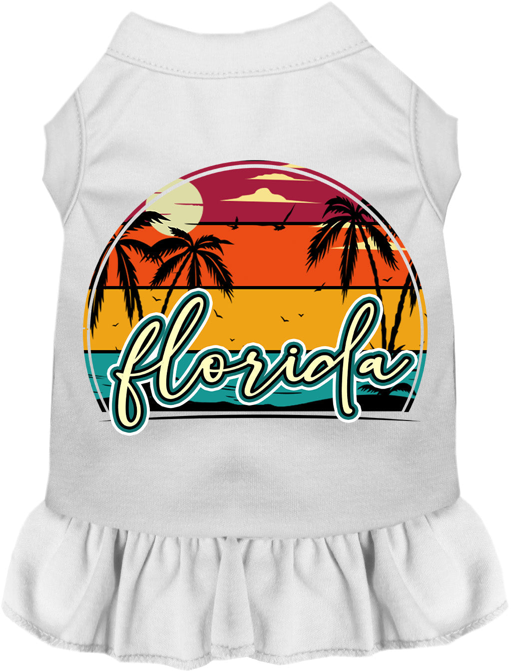 Custom Retro Beach Sunset Pet Dress
