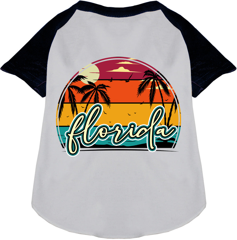 Custom Retro Beach Sunset Pet Raglan Shirts