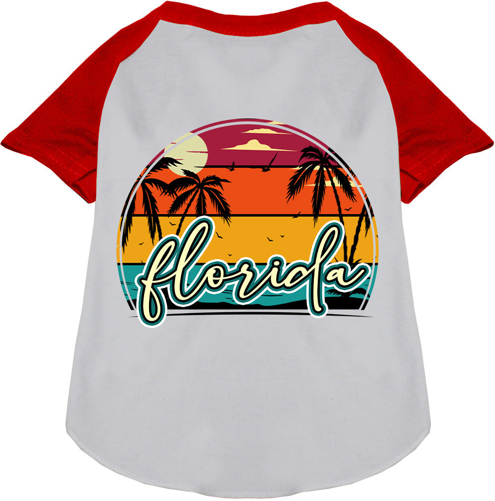 Custom Retro Beach Sunset Pet Raglan Shirts