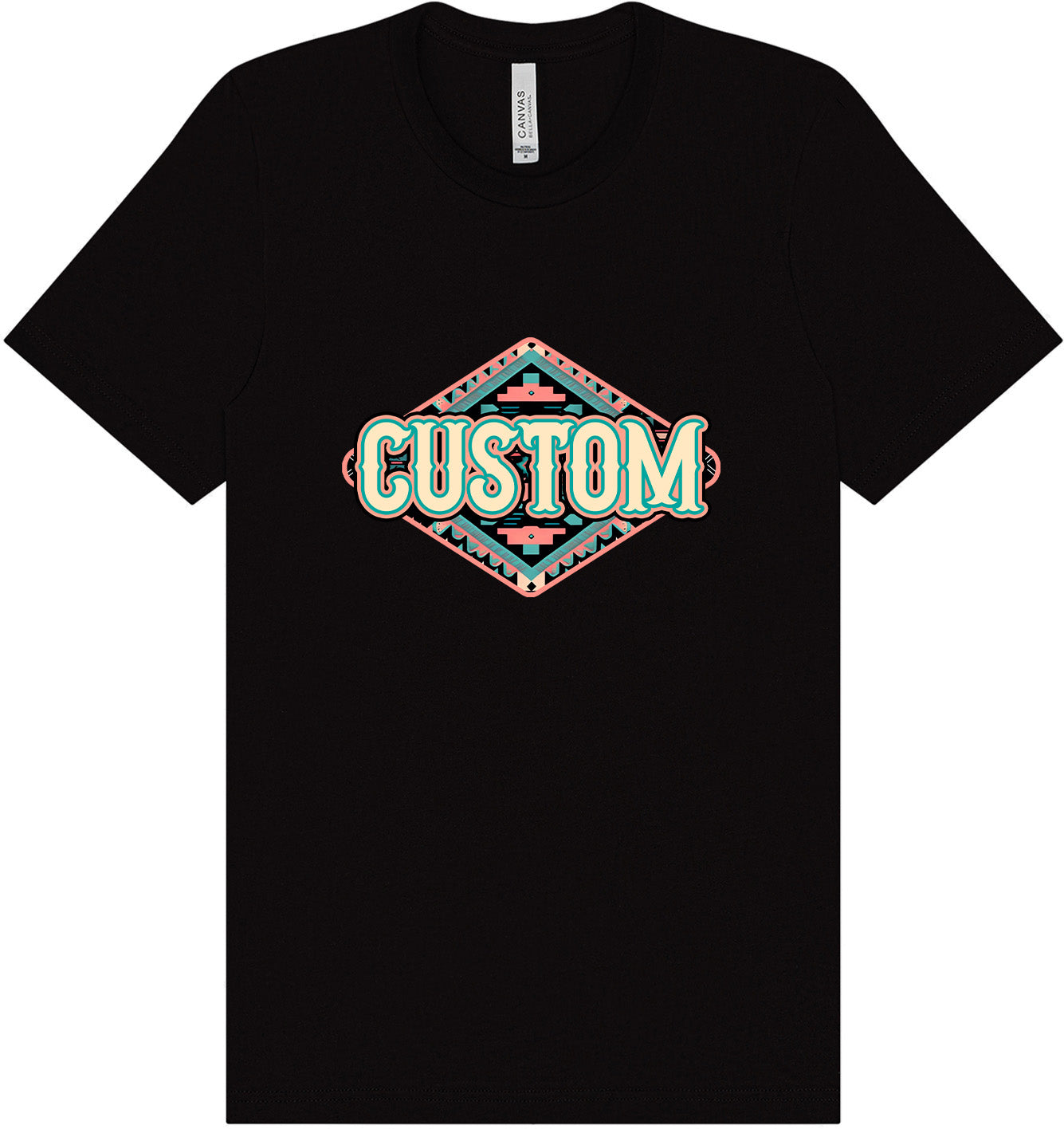 Custom Peach Aztec Adult Bella Canvas Shirt