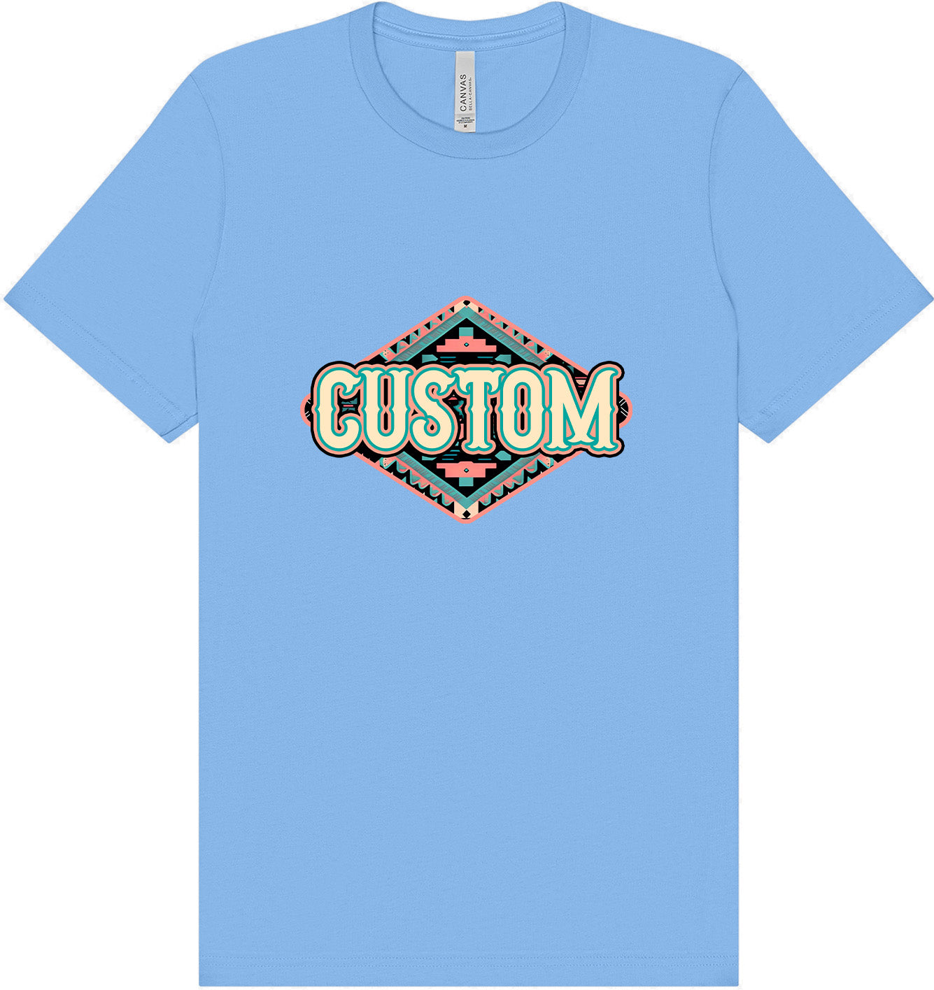 Custom Peach Aztec Adult Bella Canvas Shirt