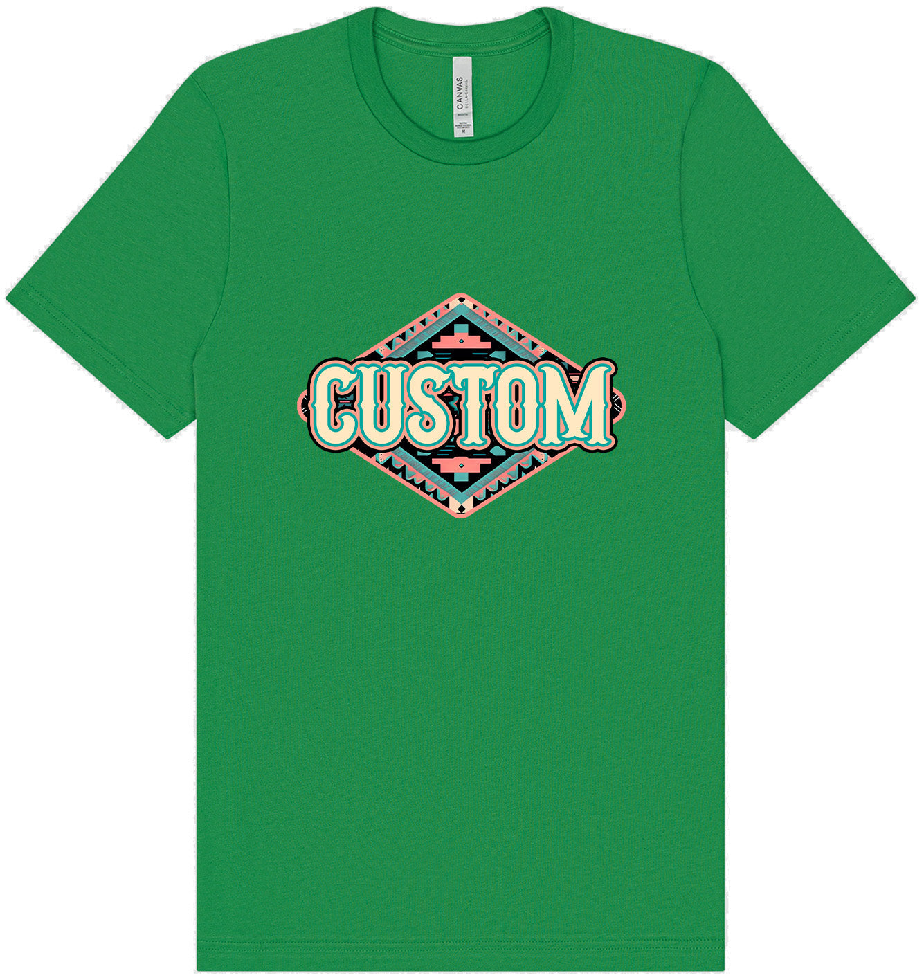 Custom Peach Aztec Adult Bella Canvas Shirt