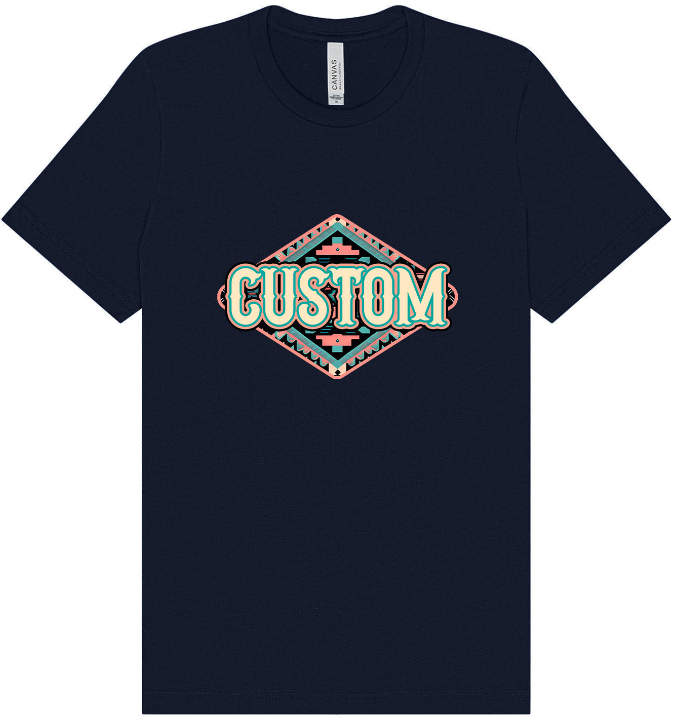Custom Peach Aztec Adult Bella Canvas Shirt