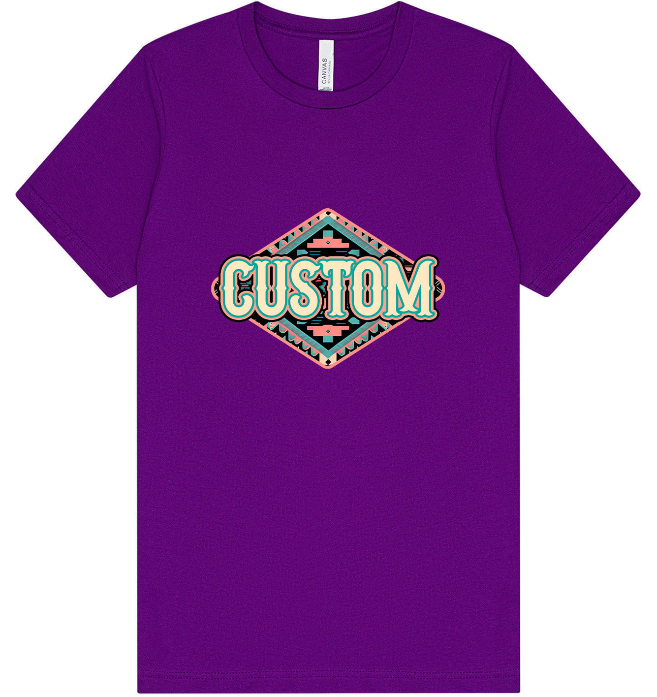 Custom Peach Aztec Adult Bella Canvas Shirt